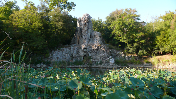 The Colosso dell'Appennino by Giambologna in the Park at Villa Demidoff.