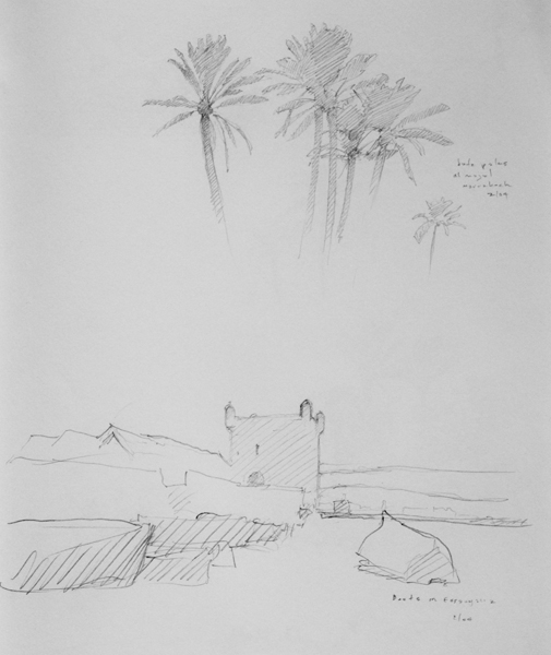 Landscape drawing of Morocco