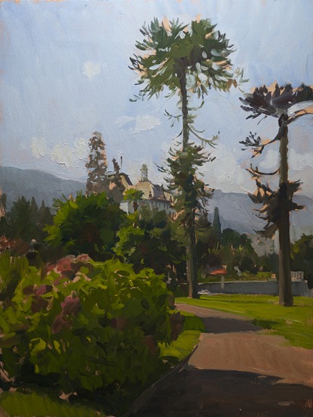 Painting of the Promenade at Stresa, Lago Maggiore, Italy