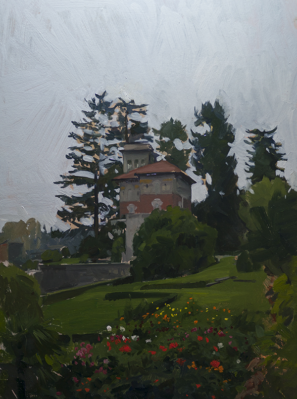 Landscape painting of a Villa near Stresa, Lago Maggiore
