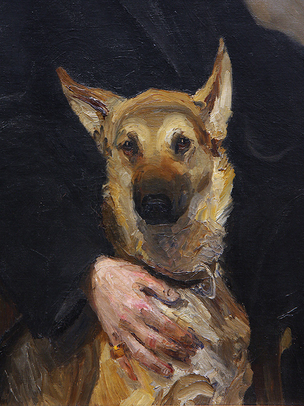 Self-portrait with Dog (detail).