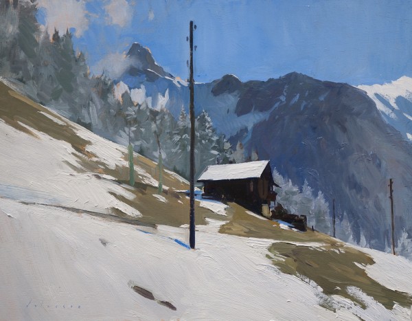 Alpine landscape painting from Switzerland.