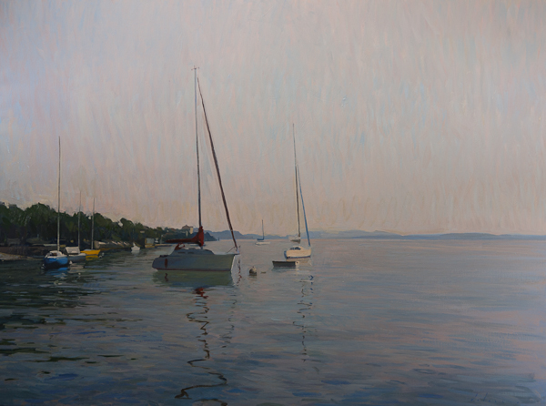Painting of Evening on Lago Maggiore