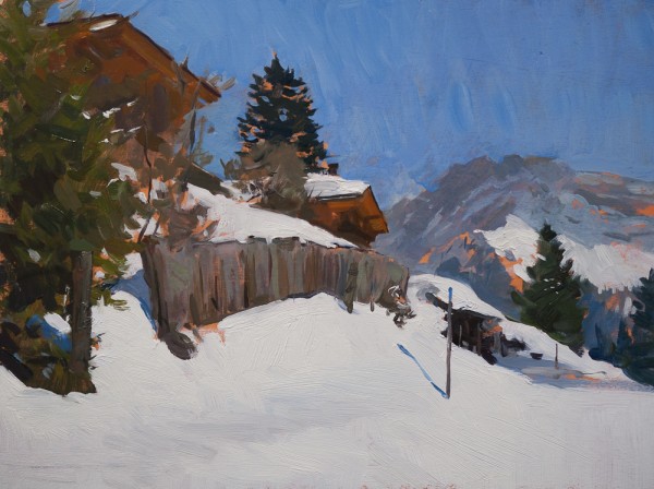 Painting of Chalets at Gryon