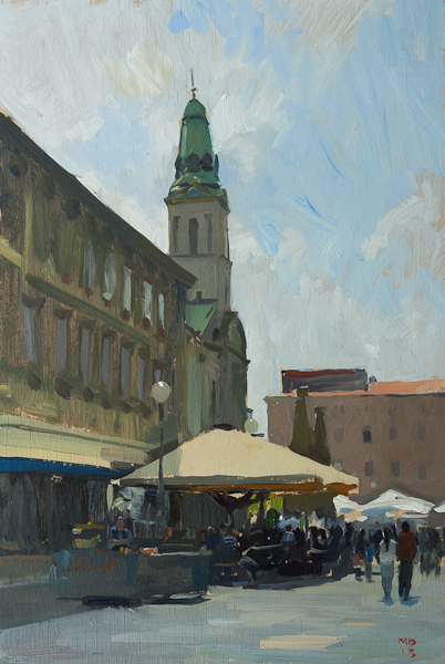 Painting of the Saturday morning Špica in Zagreb
