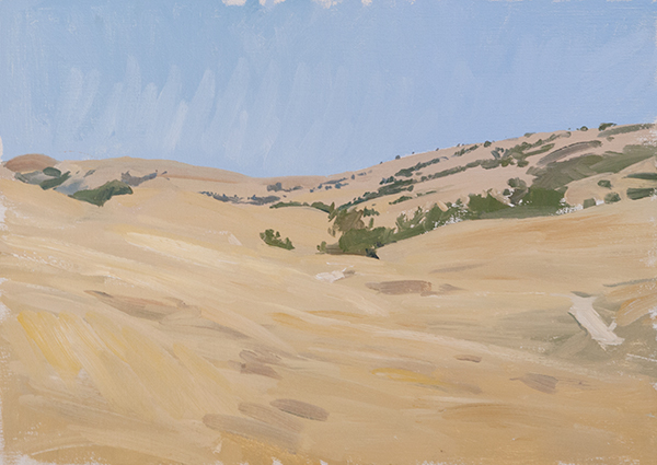 Plein air painting of the Pastures of Heaven off Corral de Tierra Road.