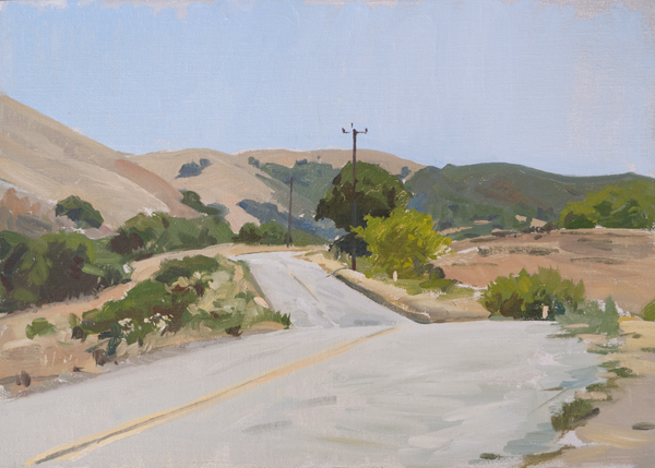 Plein air painting of San Benancio Road.
