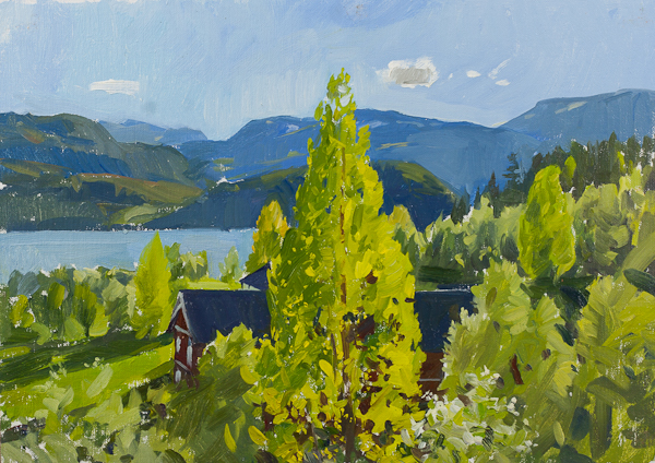 Landscape painting of a farm near Vinje, Norway