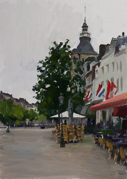 Painting of the Boschstraat, Maastricht.