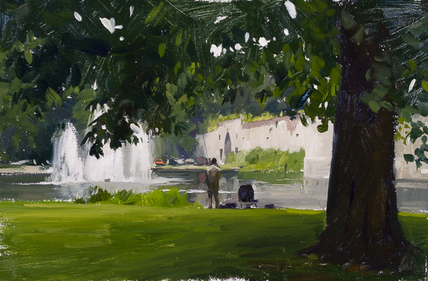 Painting of the Stadspark in Maastricht
