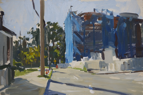 Plein air painting of the old watch factory in Sag Harbor.