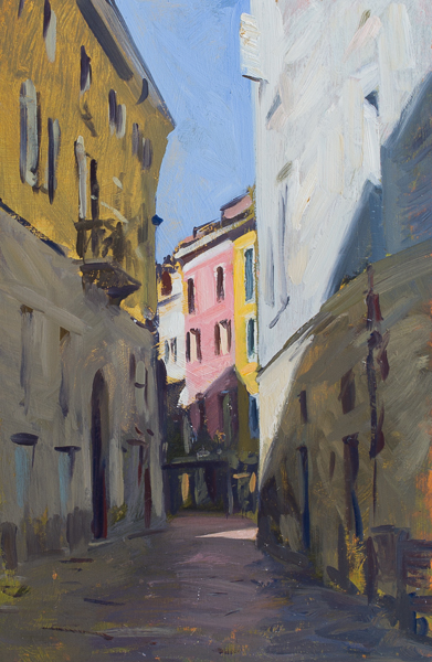 Plein air painting of Varese, Italy.