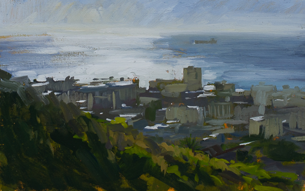 Plein air landscape painting of Sea Point, Cape Town.