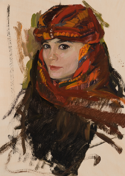 Turban portrait with a Turkish-style turban.