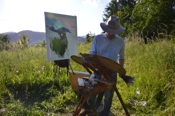 Plein air painting in the mountains above Samobor.