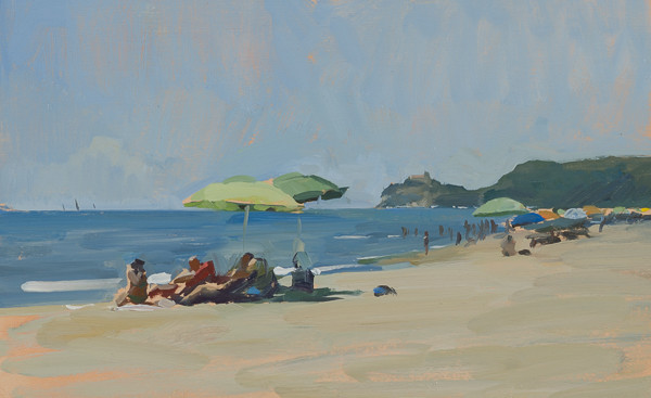Dipinto della spiaggia a Roccamare.