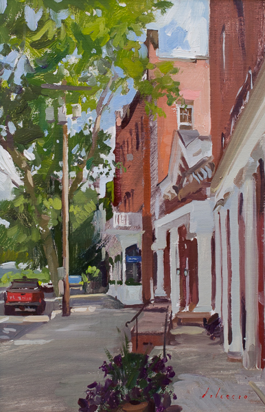 Painting of the American Hotel in Sag Harbor.