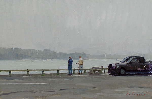 Painting of a fisherman in Sag Harbor.