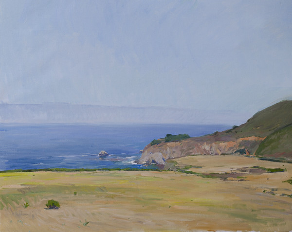 Plein air landscape painting of Big Sur, California.