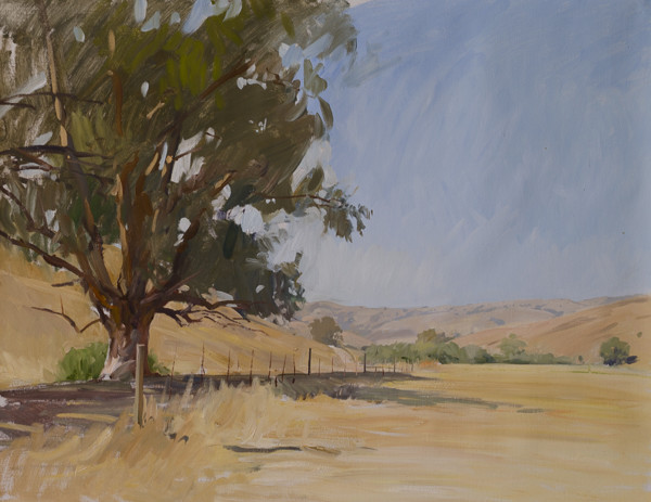 Plein air painting of Green Valley, Cambria.