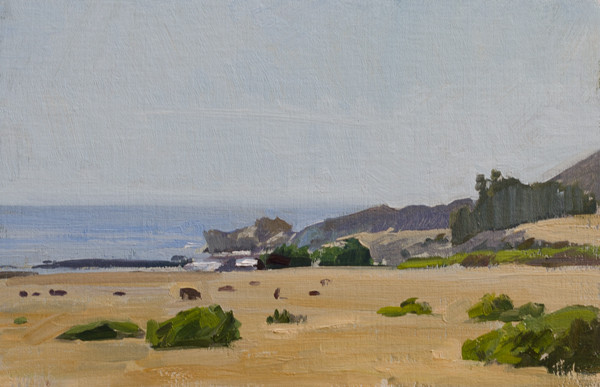 Plein air painting of Notley's Landing, Big Sur, California.