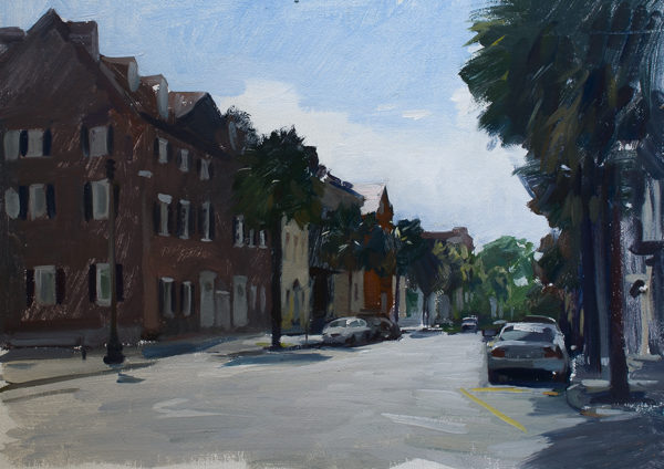 Plein air painting of Broad Street, Charleston SC.