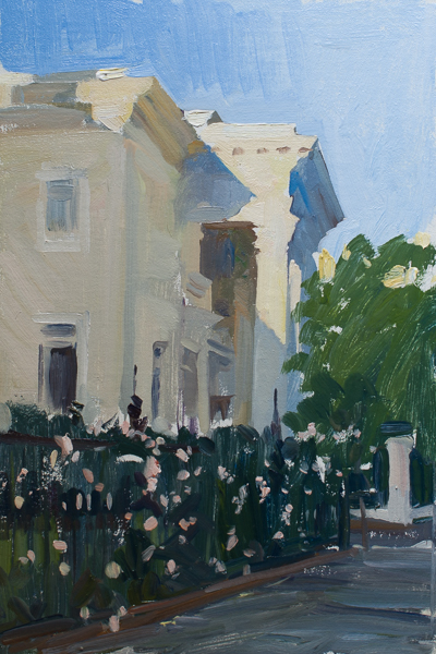 Plein air painting of the evening light in Charleston, SC.