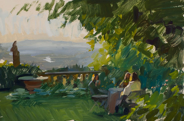 Plein air painting of an afternoon at Vicchio di Rimaggio.