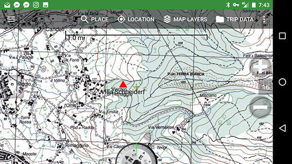 Istituto Geografico Militare map on BackCountry Navigator app for Android.