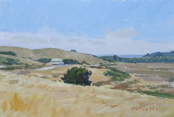 Plein air landscape painting of Palo Corona Regional Park, Carmel, CA.