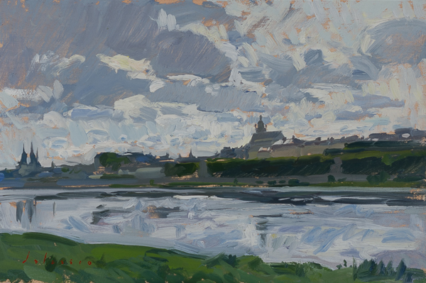 Oil painting of Blois, France.