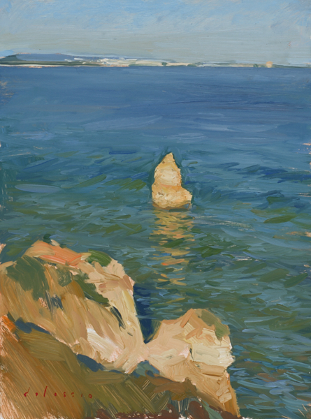 painting of the rocks at Don Camilo beach