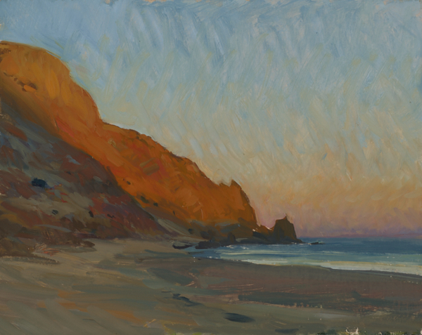 sunset painting of praia da luz.